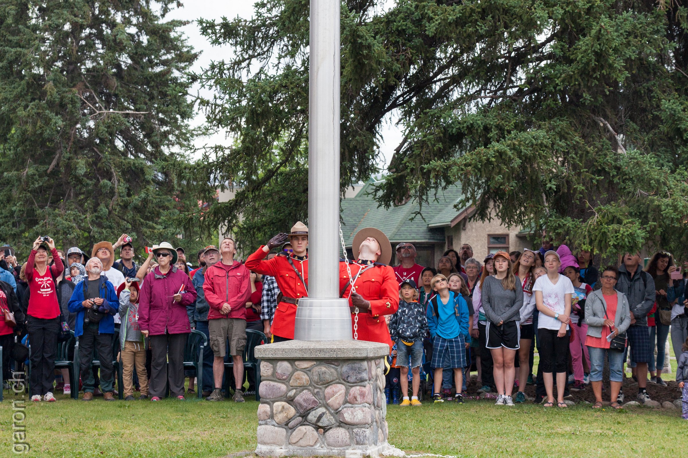 Jasper Flag raising ceremony at Canada Day