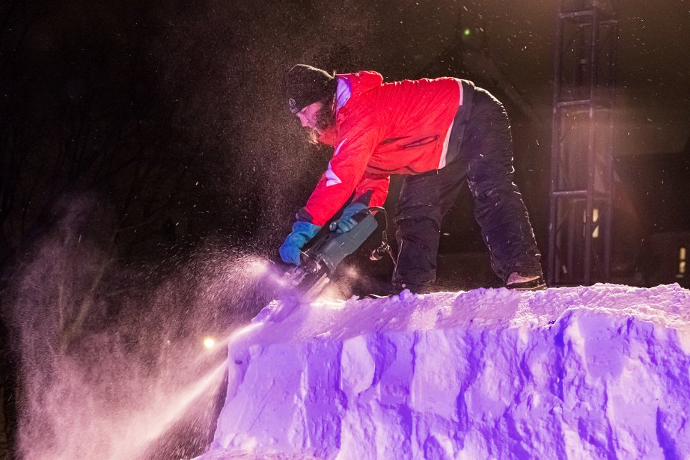 Québec, Carnaval d'hiver et sculpture sur neige et glace