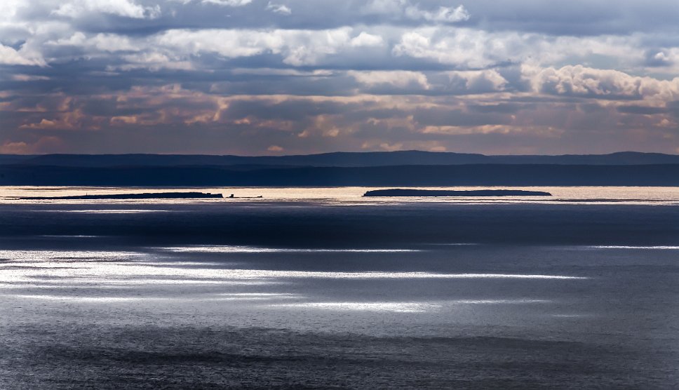 Islands in back light Along the Cabot Trail on Cape Breton Island, Nova Scotia