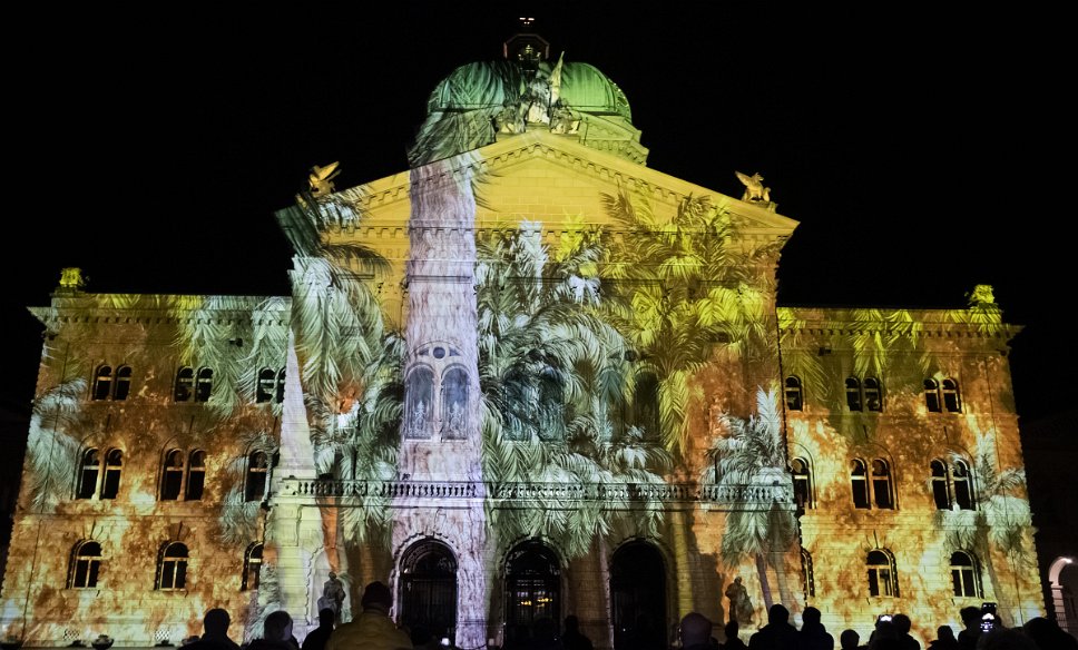 Bern, Bundeshaus, Lichtshow Rendezvous Bundesplatz