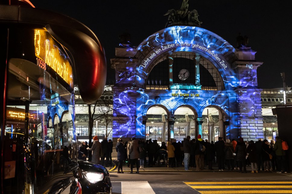 Luzern, Lilu Lichtfestival Hauptbahnhof