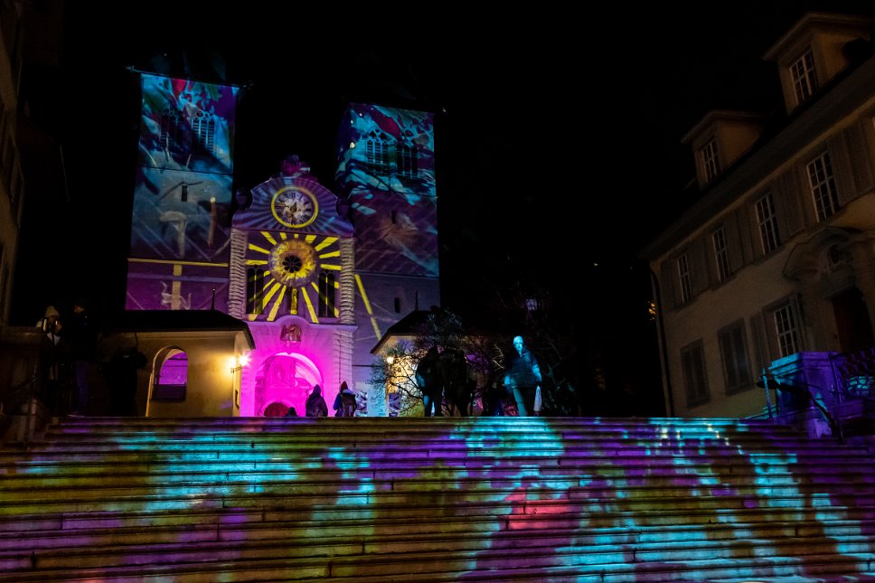 Luzern, Lilu Lichtfestival Hofkirche St. Leodegar