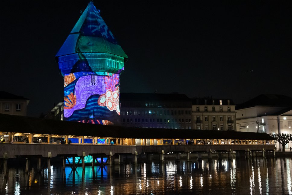 Luzern, Lilu Lichtfestival Kapellbrücke